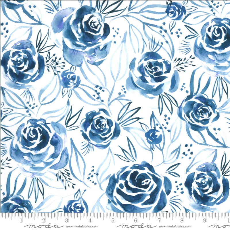 Moda Moody Bloom Digital Indigo 8443 13D