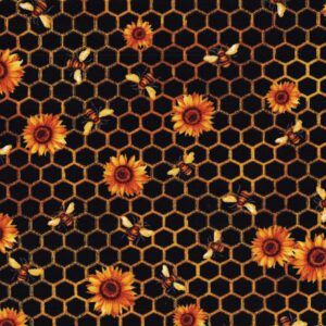Timeless Treasures Bees on Honeycomb by Foust || 1866-4540